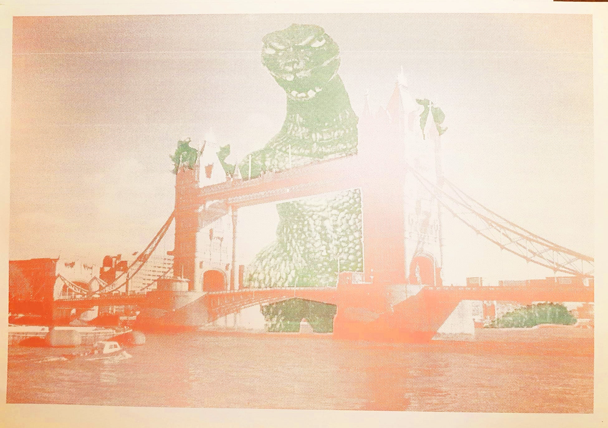 „Godzilla Gaia an der Tower Bridge“ 9 – Varianten 35x 50 cm Studioproofs