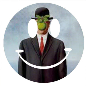 Surrealer Smiley-Apfel 40 x 40 cm Magritte